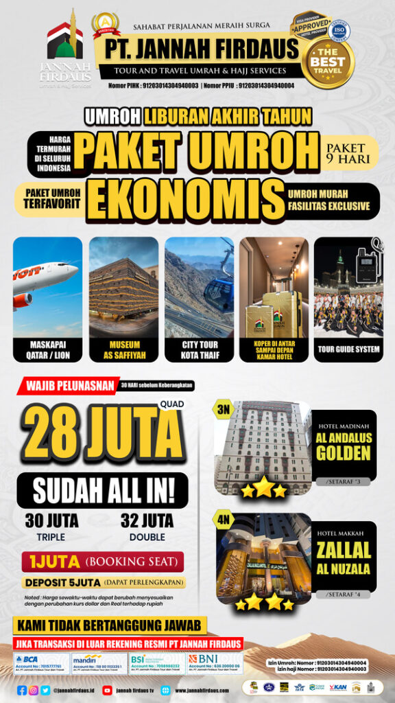 Paket Umroh Akhir Tahun 9 Hari 2025